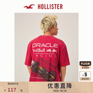 HOLLISTER25夏季情侶高街重磅棉質(zhì)廓形T恤男裝女裝KI323-5111 深紅色 L (180/108A)