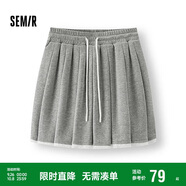 森馬（Semir）半身裙女蕾絲花邊百褶裙溫柔俏皮2025夏季松緊腰短裙107425120005