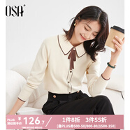 歐莎（OSA）千金小香風(fēng)減齡內(nèi)搭娃娃領(lǐng)針織衫2025秋新款打底衫毛衣女上衣氣質(zhì) 杏色A L