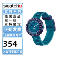 斯沃琪（Swatch）Flik Flak（飛菲瑞士兒童手表硅膠表帶小學(xué)生石英腕表情人節(jié)禮物 藍(lán)綠幻想ZFCSP122
