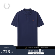 Fred Perry男士POLO衫2025夏季休閑麥穗重磅短袖多彩T恤M6000 NYJ/深藍色 L
