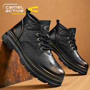 駱駝動(dòng)感（camel active）德國駱駝動(dòng)感馬丁靴男款2025新款高幫痞帥皮靴美式覆古厚底工裝靴 古銅色【駱駝動(dòng)感】耐磨89371LQ 44 _標準運動(dòng)鞋碼