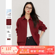 梵希蔓波爾多紅倒立口袋設(shè)計(jì)感襯衫女2025年春季新款純棉開(kāi)衫上衣 A0370 波爾多紅 M