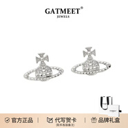 GATMEET珍珠項鏈回形針土星歐陽(yáng)娜娜明星同款情人節生日禮物送女友老婆 銀色鉚釘土星耳釘