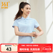 361°運動翻領t恤2025年春夏季新款休閑透氣短袖情侶POLO衫開學季 【女款】凝霧藍 L