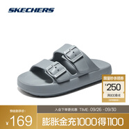 斯凱奇（Skechers）2025夏季新品男同款運(yùn)動(dòng)拖鞋輕便透氣美國(guó)碼舒適 灰色/GRY 42