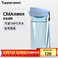 特百惠（Tupperware）茶韻500ML塑料杯男女士學生夏季運動水杯子戶外便攜大容量 冰水藍