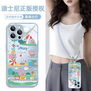 迪士尼（Disney）小飛象蘋(píng)果手機殼可愛(ài)卡通帶掛繩斜挎可背新款掛脖高級感玻璃適用男女款全包防摔保護套 【遠峰藍】藍色長(cháng)款斜挎繩-BL175827G iPhone11