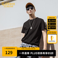 卡賓【涼感】冰絲短袖T恤男夏簡(jiǎn)約圓領(lǐng)體恤休閑純色百搭冰感上衣 煤黑色01 XL 180 52