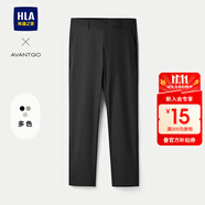 海瀾之家（HLA）休閑褲男輕商務(wù)時(shí)尚系列四面彈力褲子男25春夏季 黑色33 HKCAW2J016A 31 170/78A推薦119~126斤