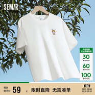 森馬（Semir）【多彩涼感T】短袖t恤女夏中長款寬松舒適刺繡上衣109324100007