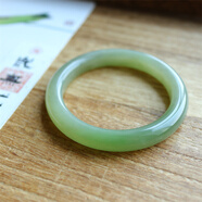 珒玨57.5天然和田玉翠青手鐲晴水平安鐲玉鐲湖水綠青海葡萄肉保真證書 【編號42375】 圈口57.5mm