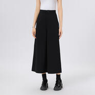 哥弟（GIRDEAR）高腰休閑褲寬松闊腿休閑時(shí)尚百搭垂感九分女褲110035 黑色 3XL 7