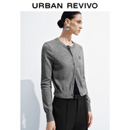 UR2025秋季新款女裝簡(jiǎn)約休閑亮片裝飾針織開(kāi)衫UWB950011 冷灰 XL