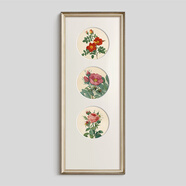 森樸家居《玫瑰圣經(jīng)》法式復古花卉掛畫(huà)美式中古風(fēng)客廳裝飾畫(huà)餐廳玄關(guān)壁畫(huà) D款 香檳金實(shí)木框 30*80cm 法式復古 手工裝裱 平光玻璃（真玻璃）