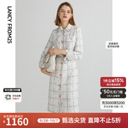 朗姿【尖貨補單】高定款肌理感編織秋冬季新款中長(cháng)款風(fēng)衣外套連衣裙 本白色2 165/84A/L