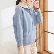 雪夕（XUEXI）媽媽春裝新款紅色外套大碼上衣中老年女裝洋氣針織開(kāi)衫衣服媽媽裝