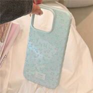 美梓玫瑰花蘋果16手機殼iphone17適用12代發(fā)15promax全包13小清新氣質(zhì) 冰島藍 粉綠碎花結(jié) 17