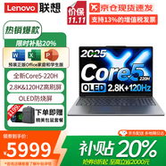 聯(lián)想（Lenovo）小新Pro16 AI元啟 2025超輕薄筆記本電腦補(bǔ)貼20%GT酷?？蛇x高性能商務(wù)辦公學(xué)生游戲便攜設(shè)計(jì)手提本 Core5二代 24G+1TB丨小新Pro16標(biāo)配 微邊框高清全面屏可
