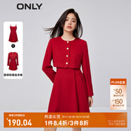 ONLY秋季時(shí)尚顯瘦合體套裝圓領(lǐng)百褶連衣裙女|123307044 F15 紅色大麗花 S 160/80A