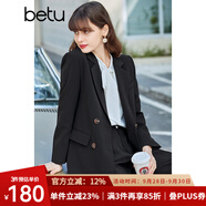 betu百圖女裝休閑小西裝女款通勤西服外套JD2101T29 黑色 S