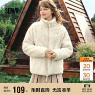 森馬（Semir）外套女插肩袖珊瑚絨仿羊羔毛2024冬季立領(lǐng)寬松夾克109724108003