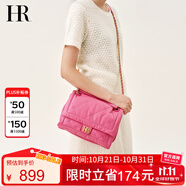 HR赫蓮娜包包女包頭層牛皮單肩斜挎包女菱格hobo包女生日禮物送女友