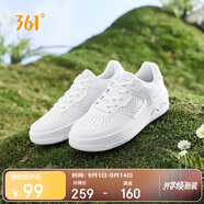 361°運(yùn)動(dòng)女鞋秋季透氣開學(xué)厚底增高小白休閑板鞋子女682426611-1