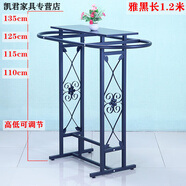 縵柔尼服裝店展示架雙杠落地式女裝店中島架童裝貨架陳列架側掛衣服架 橢圓架雅黑色長(cháng)1.2米高可調 組裝