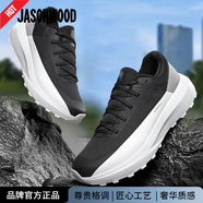 JASONWOOD品牌輕奢男鞋秋冬高品質(zhì)輕便透氣徒步鞋增高登山鞋休閑鞋子男340 黑白【高端男鞋】 40