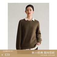 旅途原品 100%美麗諾羊毛慵懶感新款毛衣內(nèi)搭外穿休閑百搭毛衫女秋季 圓領 - 小鹿咖（現(xiàn)貨） XS -S