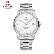 瑞士軍表（SWISS MILITARY）圣誕新年禮物原裝進(jìn)口男手表商務(wù)休閑ETA機芯男女情侶款五年聯(lián)保  30200.17-數字白盤(pán)-鋼帶