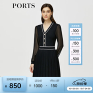 PORTS寶姿秋冬女裝新款優(yōu)雅氣質(zhì)修身連衣裙ALM9K202NKW008 黑色 XS