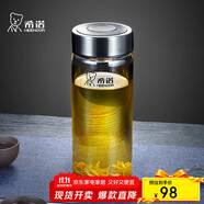 希諾玻璃杯單層加厚大容量家用辦公泡茶杯子男車載水杯XN-6017L 530mL