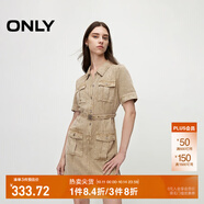 ONLY夏季休閑百搭POLO領(lǐng)高腰顯瘦短裙連衣裙女|124207106 C63 鵜鶘沙色 M (165) 84A