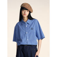 自選福袋39不疊加優(yōu)惠券不tui不huan KIKAT格紋短袖襯衫 S S