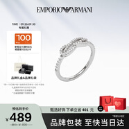 EMPORIO ARMANI阿瑪尼女士戒指無限愛系列銀戒指生日送女友EG3599040-5.5
