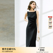 顏域（YANYEE）2024新款氣質(zhì)小黑裙時(shí)尚高級職業(yè)無(wú)袖連衣裙女夏季收腰中長(cháng)裙 黑色 M/38