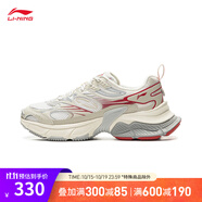李寧星際男鞋透氣網(wǎng)面反光減震回彈經(jīng)典休閑鞋AGCV109 白/灰/紅-1 45
