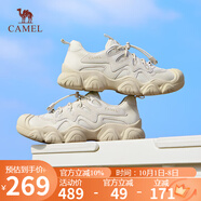 駱駝（CAMEL）丑萌登山鞋4.0 山系徒步鞋女增高戶(hù)外休閑鞋 L25S469032 米/金 37