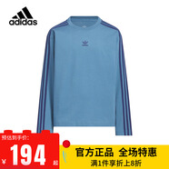 阿迪達(dá)斯 （adidas）童裝男童長袖T恤25夏秋三葉草純棉籃球風(fēng)大童運(yùn)動(dòng)寬松上衣KG6623 KG6623 藍(lán)色 140