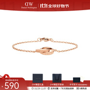丹尼爾惠靈頓（DanielWellington）DW項鏈 女款小雙環(huán)簡約輕奢小眾設(shè)計鎖骨鏈 生日禮物送女友 玫金手鏈款185mm-DW00400162