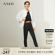 AMII女裝2025冬季新款棒球服棉衣女寬松繡花面包服黑色外套加 米白 XL 170/92A