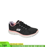 斯凱奇（SKECHERS）女款運動(dòng)跑步鞋網(wǎng)眼透氣系帶美國直郵 BLACK 10