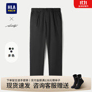 海瀾之家（HLA）休閑褲男裝25春秋季輕商務(wù)系列易打理通勤直筒男士時(shí)尚休閑長(zhǎng)褲子 松緊腰-HKCAW3J090A黑色3L 30 /170推薦57~59kg
