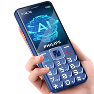 飛利浦（PHILIPS）飛利浦 E186A老年手機雙卡雙待男女生側面解鎖按鍵老人機 寶石藍E568【4G+通版】 32MB x 官方標配