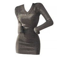 鴻思麟伊（HONGSILINYI）法式V領(lǐng)修身打底針織連衣裙女內(nèi)搭毛衣包臀裙韓國chic秋冬復(fù)古小 法式灰色【96.85%+溫婉大氣】 S 法式【建議80-90斤】