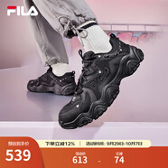 FILA 斐樂貓爪鞋4代女鞋老爹鞋情侶運動鞋復古時尚休閑鞋網(wǎng)面透氣 【男款】黑-BK 43