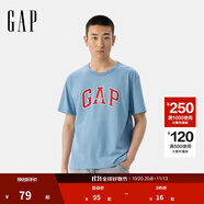 蓋璞男女裝2025春季新款純棉字母印花logo短袖T恤上衣美版797924 藍(lán)色 XL 美碼 2XL亞洲碼185/108A