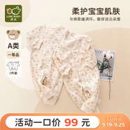 拉比嬰兒連體衣寶寶連體衣新生兒連體哈衣爬服2件裝 趣味熊頭連體衣（2件裝） 59cm